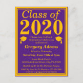 Klasse van Paars Afstuderen van 2023 Uitnodiging Briefkaart (Voorkant)