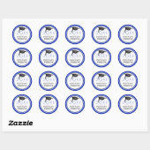 Klasse van | Pet Afstudeerder en Jaar | Royal Blue Ronde Sticker (Vel)