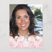 Klasse van Pink Girly Photo Afstuderen Invitation Uitnodiging Briefkaart (Voorkant)