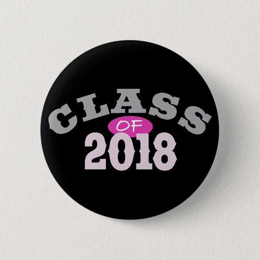 Klasse van roze 2018 ronde button 5,7 cm (Voorkant)