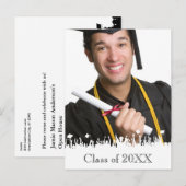 Klasse van Senior Afstuderen Invitation Uitnodiging Briefkaart (Voorkant / Achterkant)