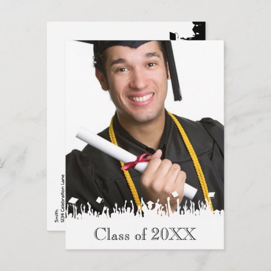 Klasse van Senior Afstuderen Invitation Uitnodiging Briefkaart (Voorkant / Achterkant)