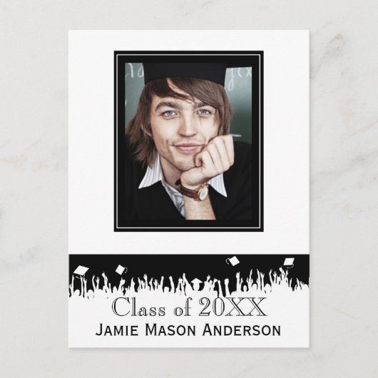 Klasse van Silhouette Senior Afstuderen Invite Uitnodiging Briefkaart (Voorkant)