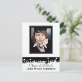 Klasse van Silhouette Senior Afstuderen Invite Uitnodiging Briefkaart (Staand voorkant)