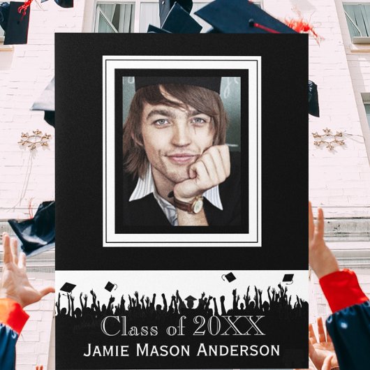 Klasse van Silhouette Senior Afstuderen Invite Uitnodiging Briefkaart