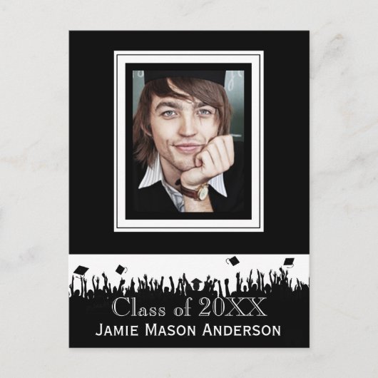 Klasse van Silhouette Senior Afstuderen Invite Uitnodiging Briefkaart (Voorkant)