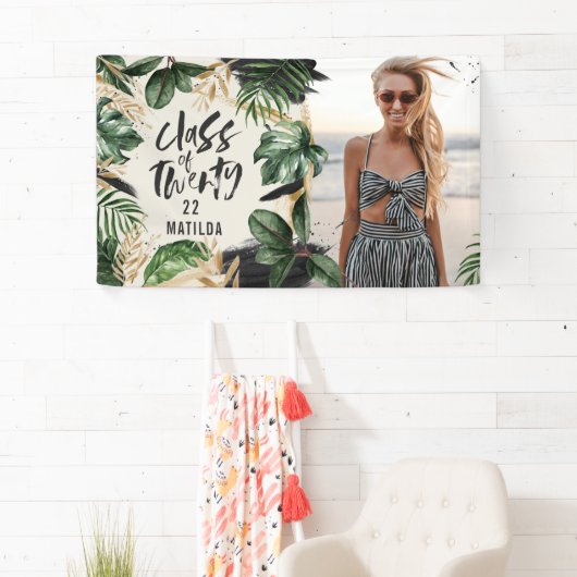 Klasse van tropisch afstuderen van moderne botanis spandoek (Insitu)