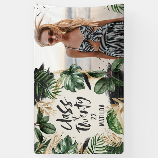 Klasse van tropisch afstuderen van moderne botanis spandoek (Verticaal)