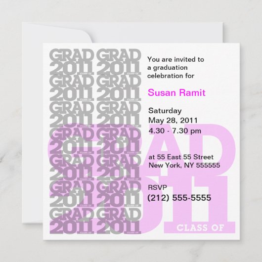 Klasse van uitnodiging 03B van de Graduation Party (Achterkant)