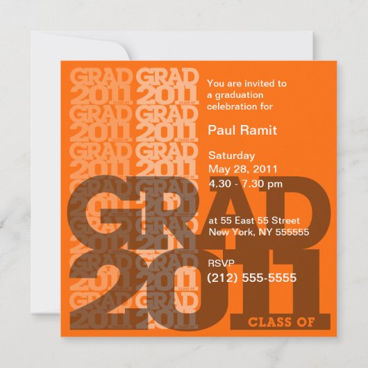 Klasse van uitnodiging 03JJ van de Graduation Part (Achterkant)