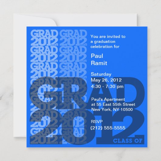 Klasse van uitnodiging 12BS van de Graduation Part (Achterkant)