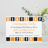 Klasse van uitnodiging 2010 (zwarte/Oranje dozen) (Staand voorkant)