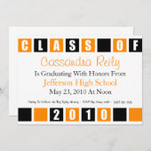 Klasse van uitnodiging 2010 (zwarte/Oranje dozen) (Voorkant / Achterkant)