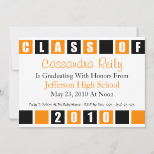 Klasse van uitnodiging 2010 (zwarte/Oranje dozen)