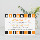 Klasse van uitnodiging 2011 (zwart-Oranje dozen) (Staand voorkant)