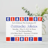 Klasse van uitnodiging 2012 (blauw/rode dozen) (Staand voorkant)
