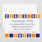 Klasse van uitnodiging 2012 (blauwe/Oranje vakken) (Voorkant / Achterkant)