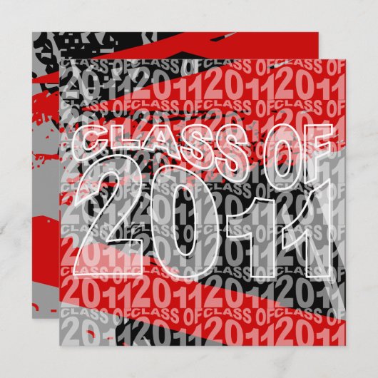 Klasse van uitnodiging van Afstuderen 2011 TXD296 (Voorkant / Achterkant)