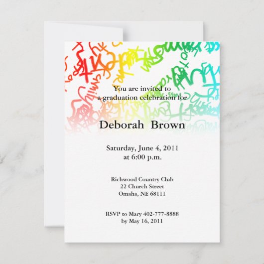 Klasse van uitnodiging van Afstuderen GM110 van 20 (Achterkant)