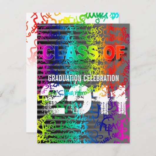 Klasse van uitnodiging van Afstuderen GM110 van 20 (Voorkant / Achterkant)