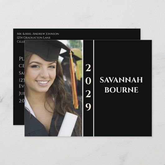 Klasse van verandering naar het Afstuderen van het Uitnodiging Briefkaart (Voorkant / Achterkant)