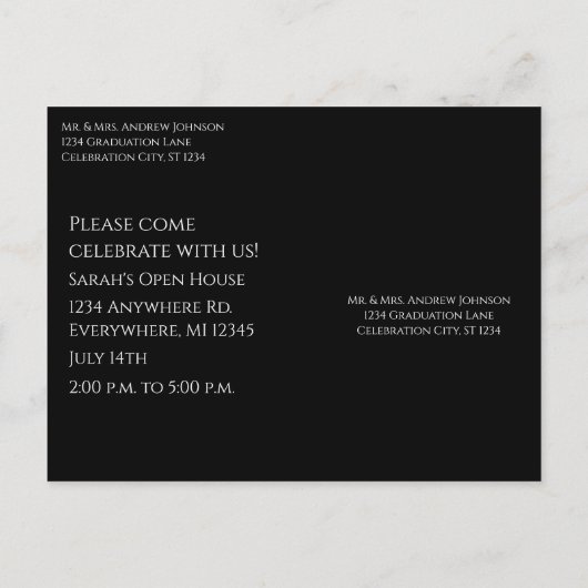 Klasse van verandering naar het Afstuderen van het Uitnodiging Briefkaart (Achterkant)