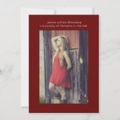 Klasse van vier foto's rood Afstuderen toevoegen Aankondiging (Achterkant)