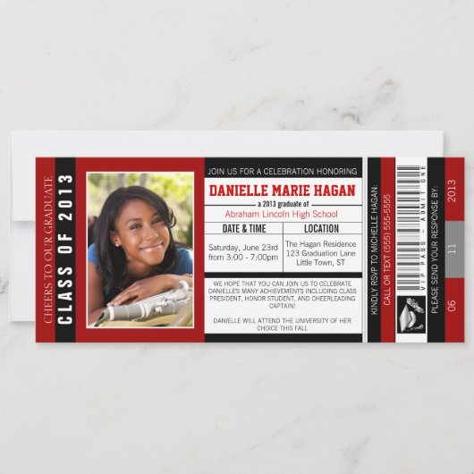 Klasse van VIP-toegangsbewijs van Afstuderen 2013 Kaart (Voorkant)