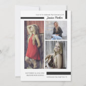 Klasse van Voeg Uw Foto's Modern Afstuderen toe Aankondiging (Achterkant)