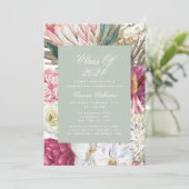 Klasse van Waterverf 2022 Floral Foto Afstuderen Kaart (Staand voorkant)