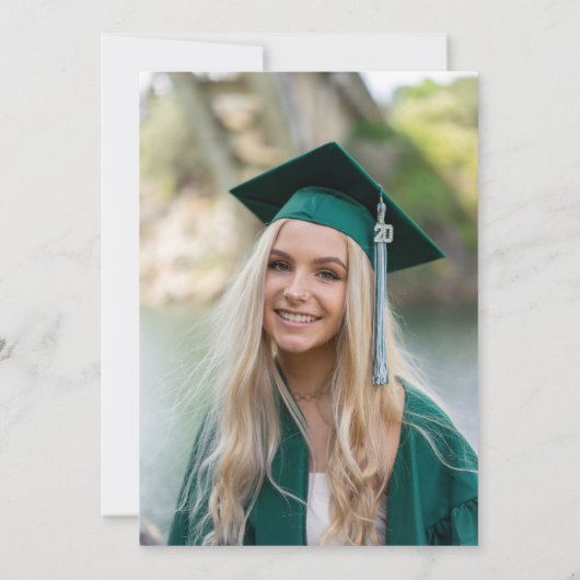 Klasse van Waterverf 2022 Floral Foto Afstuderen Kaart (Achterkant)