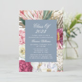 Klasse van Waterverf 2022 Floral Foto Afstuderen Kaart (Staand voorkant)