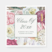 Klasse van Waterverf Floral Afstuderen 2022 Servet (Voorkant)