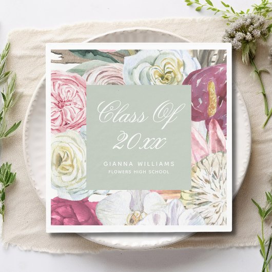 Klasse van Waterverf Floral Afstuderen 2022 Servet