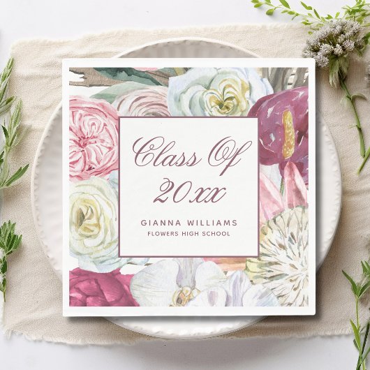 Klasse van Waterverf Floral Afstuderen 2022 Servet