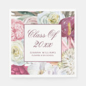 Klasse van Waterverf Floral Afstuderen 2022 Servet (Voorkant)