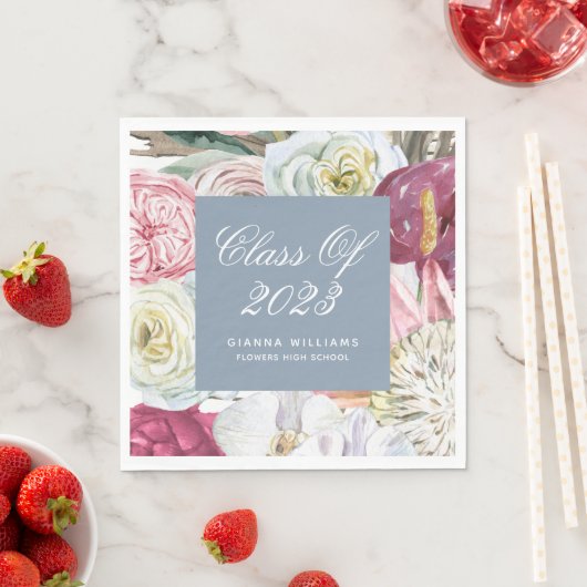 Klasse van Waterverf Floral Afstuderen 2022 Servet (Insitu)