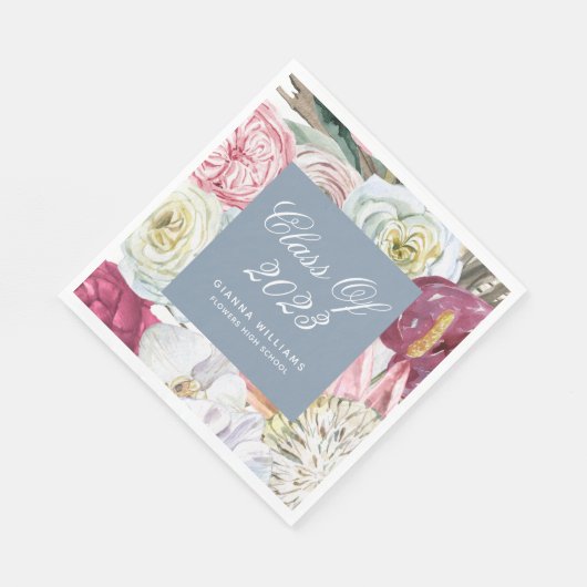 Klasse van Waterverf Floral Afstuderen 2022 Servet (Hoek)