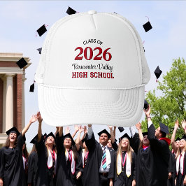 Klasse van YY School Kleuren Rood Zwart Trucker Pet