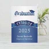 Klasse van, zilverblauw Mortier & diploma Afstuder Kaart (Staand voorkant)