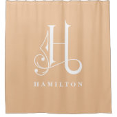 Klasse verfijnd elegant monogram H op maat Douchegordijn (Voorkant)