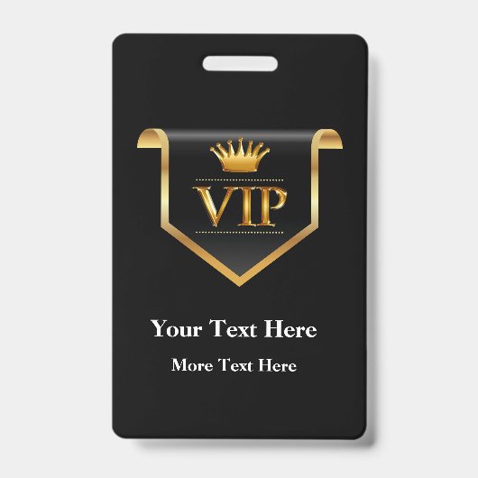 Klasse VIP-badge Bewerkbaar Budgetontwerp Badge (Voorzijde)