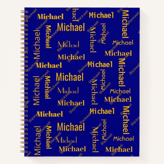 Klasse voor- en achternaam en goudkoorts notitieboek (Voorkant)