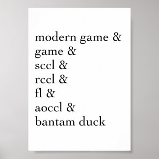 Klasse voor het tentoonstellen van krielkippen poster