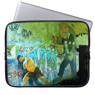 Klasse worstgraffiti hoesje laptop sleeve