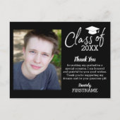 Klasse YEAR-Afstuderen Dank je Script Black Briefkaart (Voorkant)