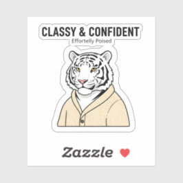 Klasse Zelfverzekerde Tijger Sticker – Relaxed Die