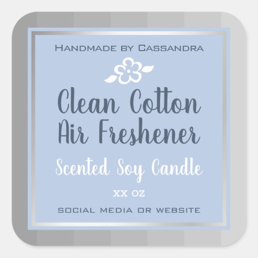 Klasse Zilver Grijs Blauw Product Verpakking Label (Voorkant)