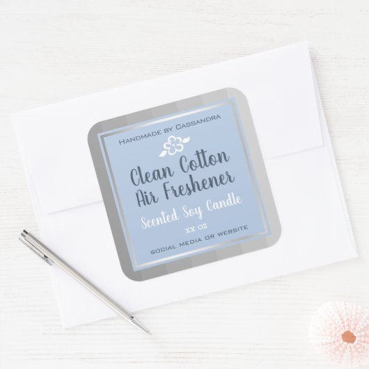 Klasse Zilver Grijs Blauw Product Verpakking Label (Envelop)