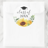 Klasse zonnebloempitten Waterverf Ronde Sticker (Tas)